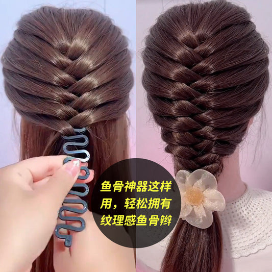 Lazy Mermaid Fishbone Braid Hair Styling Tool Centipede Side Braid Waterfall Braid Easy and Quick Styling Tool - image 2