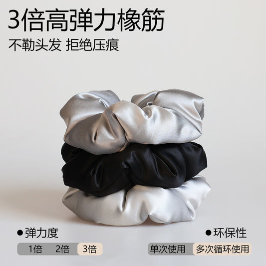 100% Silk Hair Tie, 30 Momme Pillow-Sized Scrunchie with Cotton Filling, Sleep Hair Tie, Mulberry Silk Hair Accessory - image 2