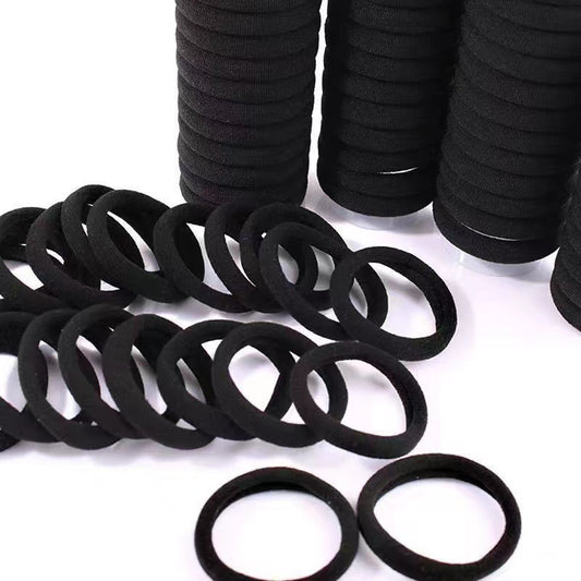 Black Hair Ties 2Cm/3Cm/4Cm/5Cm High Elasticity Rubber Bands Simple Versatile Durable Hair Ropes Wholesale - image 2