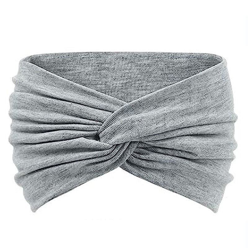 European and American New Style Ultra-Wide Women's Hairband, Elastic Cross Hair Accessory, Yoga Running Sports Sweat-Absorbing Forehead Protector Hairband - image 5