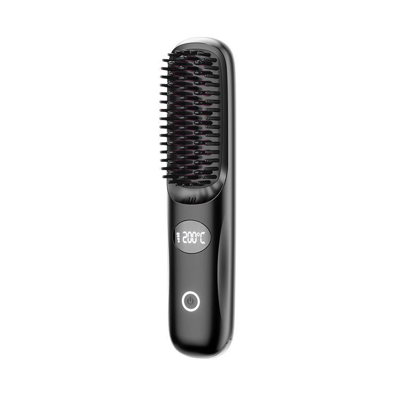 New cross-border straightening comb, rechargeable ceramic heating comb, non-damaging hair straightener, wireless portable hair curler - image 5