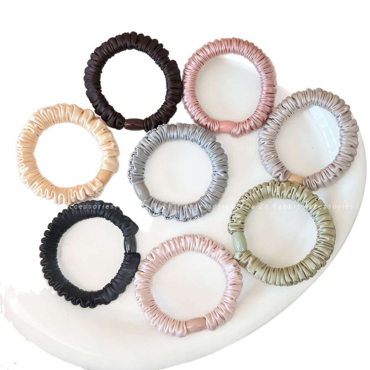 High-Elasticity Pleated Silk Hair Tie, Satin High Ponytail Hair Rope, Durable Rubber Band Hair Accessory for Women - image 5