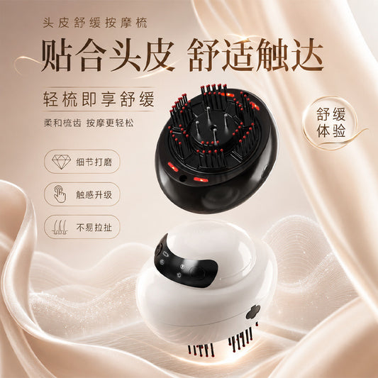 New electric massage comb with red light and roller ball liquid guide for scalp massage, anti-hair loss, scalp care, and hair nourishment - image 2