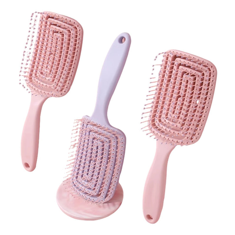 Wide-toothed hollow air cushion comb for scalp massage, ribbed comb for girls to create voluminous high crown hairstyle - image 5