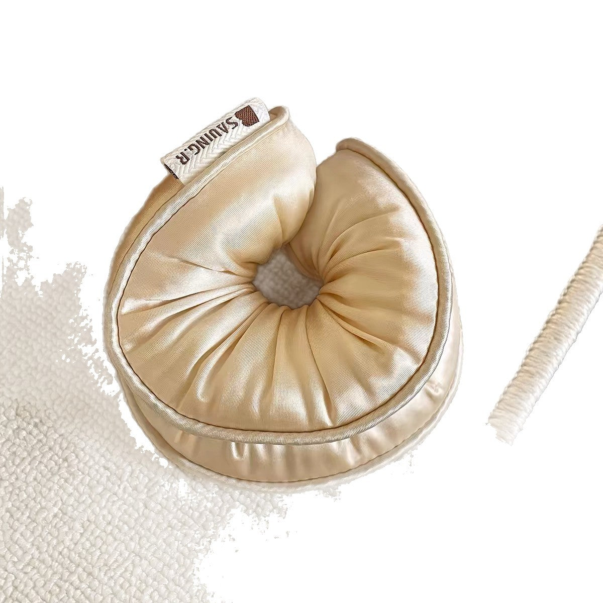 Large satin-filled hair ring for sleeping, voluminous scrunchie for curling hair, a magical hair accessory for autumn and winter for women - image 5