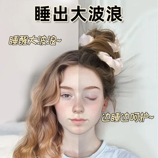 Silk sleeping scrunchie for women, extra-large scrunchie, pillow-filled, high bun hairstyle, sleep-friendly, non-damaging hair accessory - image 2