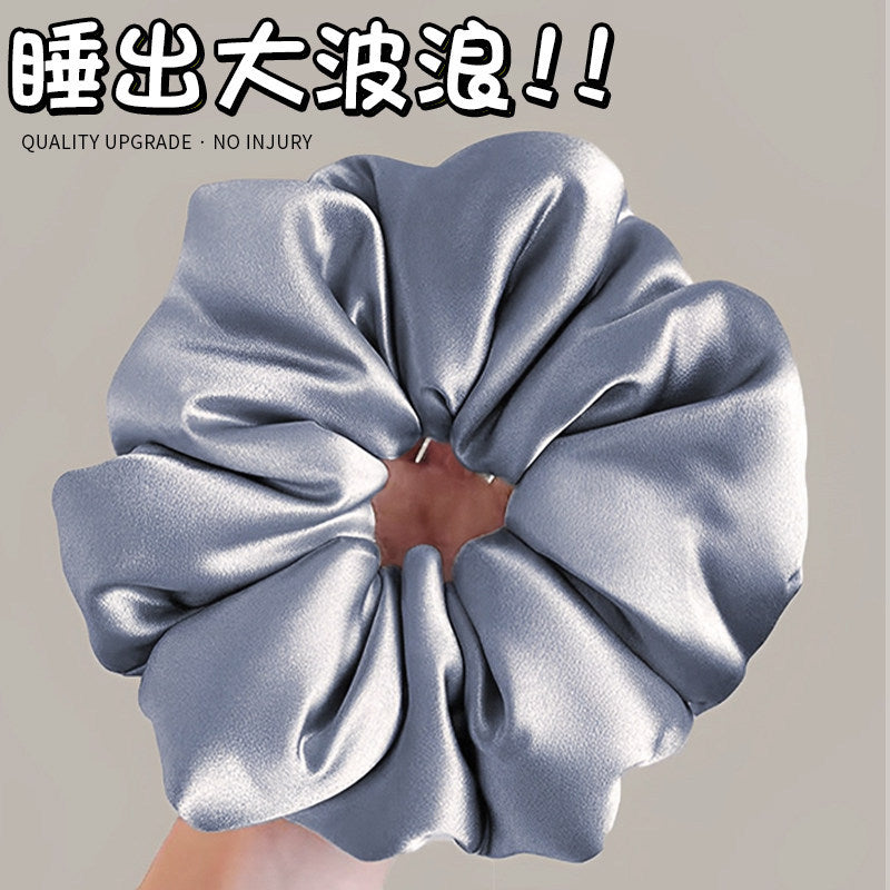 Silk sleeping scrunchie for women, extra-large scrunchie, pillow-filled, high bun hairstyle, sleep-friendly, non-damaging hair accessory - image 5
