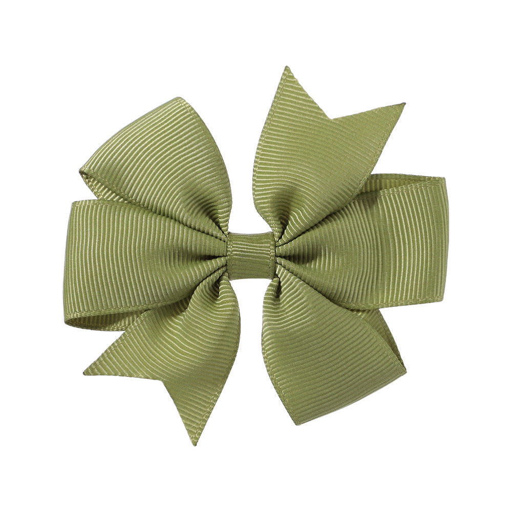 53 Colors Amazon Hot Selling Six-Ear Pure Color Ribbed Fishtail Bow Hairpin Hair Accessories Kidsren's Headwear 564 - image 5