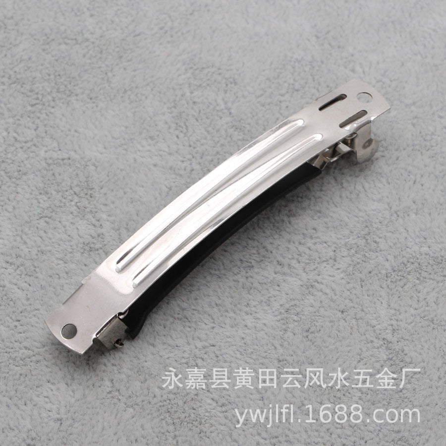 8CM leather spring clip manufacturer South Korea Guangzhou exquisite hairpin hairpin accessories steel clip hair accessories - image 5