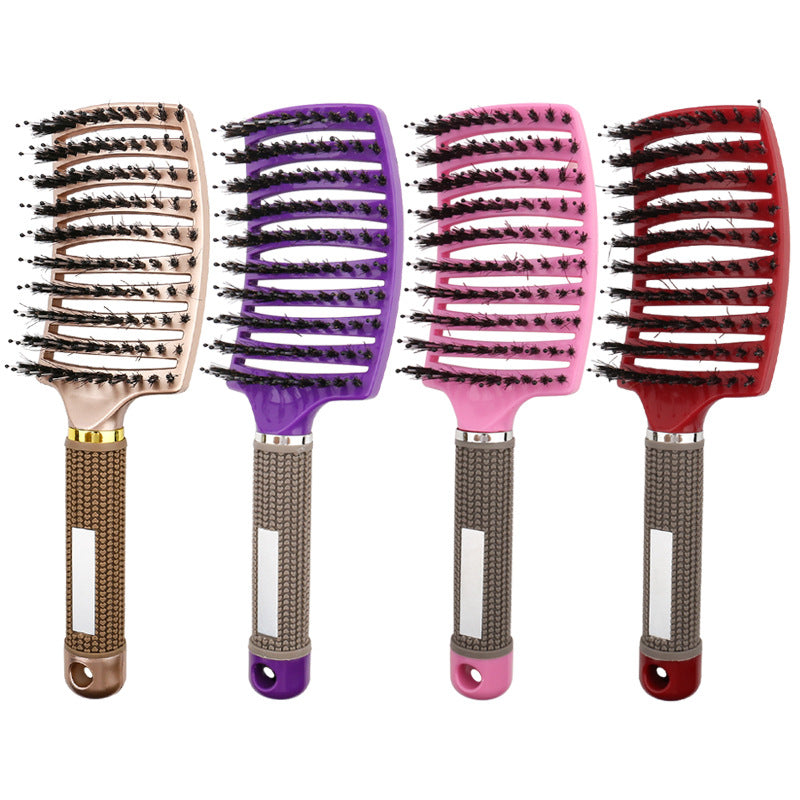 Big Bend Comb Rib Comb Pig Mane Anti-static Bend Massage Comb Nine-row Comb Shape Curly Hair Plastic Hair Comb - image 5