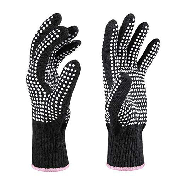 Hairdressing Silicone Spot Beads Heat Insulation Anti-scald Gloves 300 Degree Perm Curling Rod Curling Hair Straightening Hair Straightening Hair Straightening - image 5