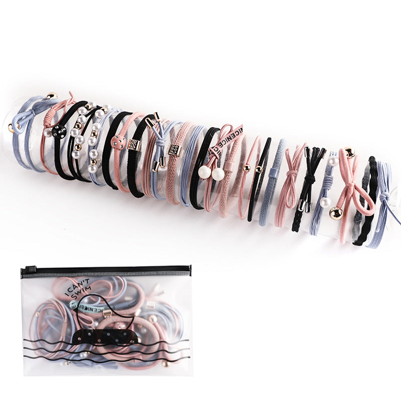 Korean Style New Cyber Celebrant Hair Accessories Colorful Nylon Headline Set Rubber Band Plate for Hair Tie Pony Tail All-match Hair Rope - image 5