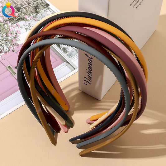 Qiyue Non-slip Toothed Hairband Press Hair Bangs Broken Hair Hoop Simple Black Brown Wash Hair Accessories for Women - image 2