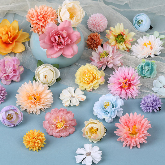 Silk Flower Headdress Han Dynasty Hairpin Flower Hair Accessories Set Ancient Style Head Flower Hairpin Flower Edge Clip Ancient Costume Accessories Photography Props - image 2