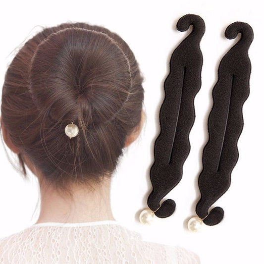 Double Hook Sponge Large with Pearl Hair Less Ball Head Flower Bract Hair Curling Hair Tool Hair Accessories - image 2