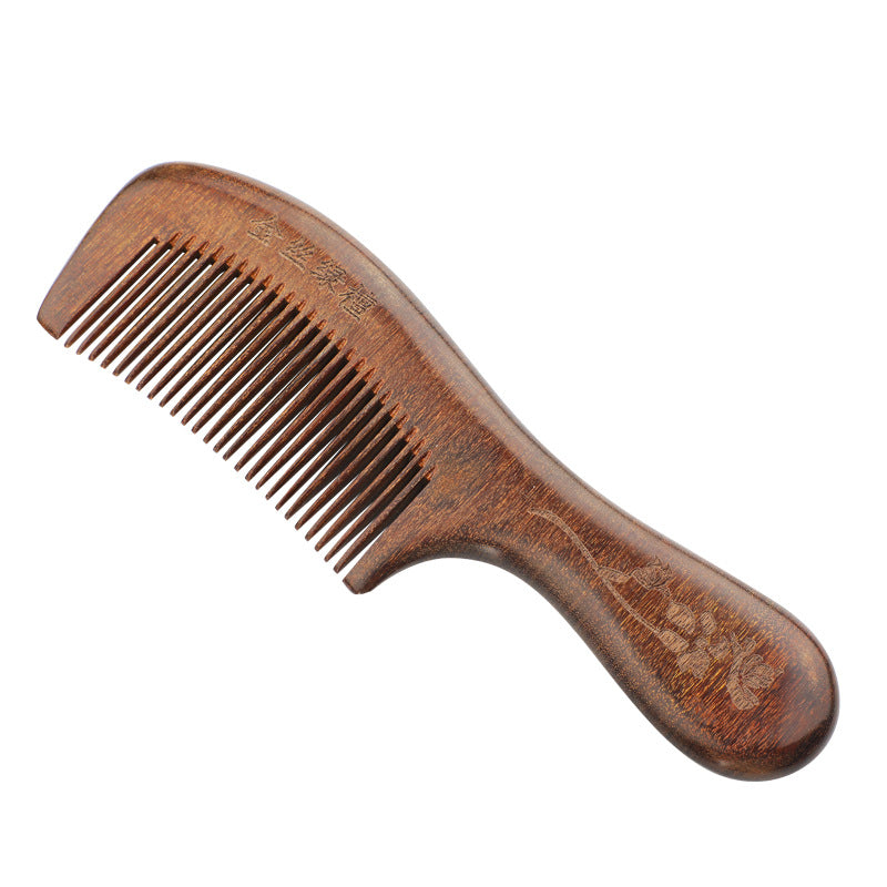 Golden Sandalwood Comb, Household Long-Handled Carved Comb, Fine-Toothed Comb for Men and Women, Long Hair Gift, Sandalwood Comb Wholesale - image 5