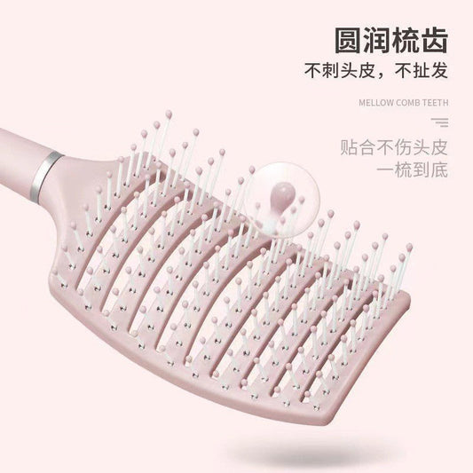 Fluffy Rib-Shaped Curved High-Crown Hair Care Top Large Curved Comb for Women and Men Curly Hair Hairdressing Wide-Tooth Smoothing Massage - image 2