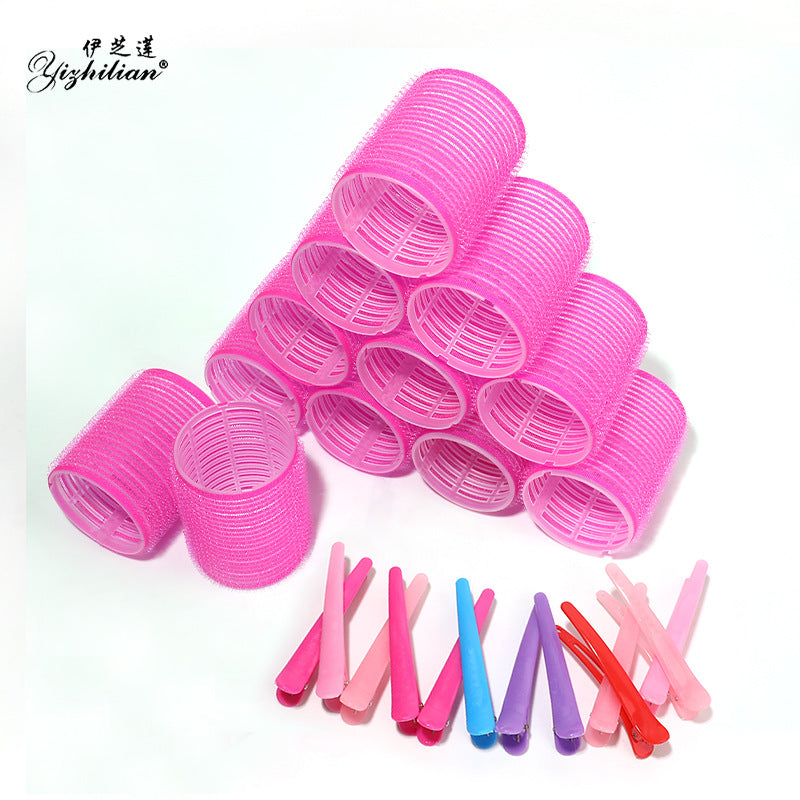 Ezhilian curling roller hair root fluffy curly hair air bangs roll self-adhesive hair roll hook and loop non-ironing multi-size - image 5