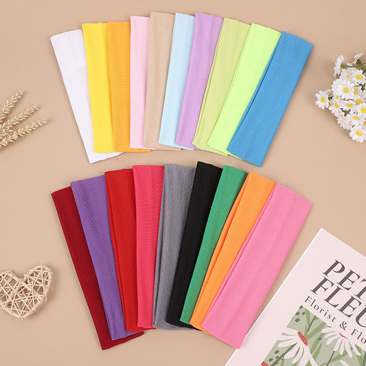Solid Color Elastic Hair Band Women Wash Hair Band Simple Narrow Edge Sports Yoga Headband Wholesale - image 2