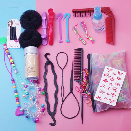 Ball head hair curler children's hair braiding broken hair artifact Internet celebrity hair binding tool suit folding comb crocodile clip - image 2
