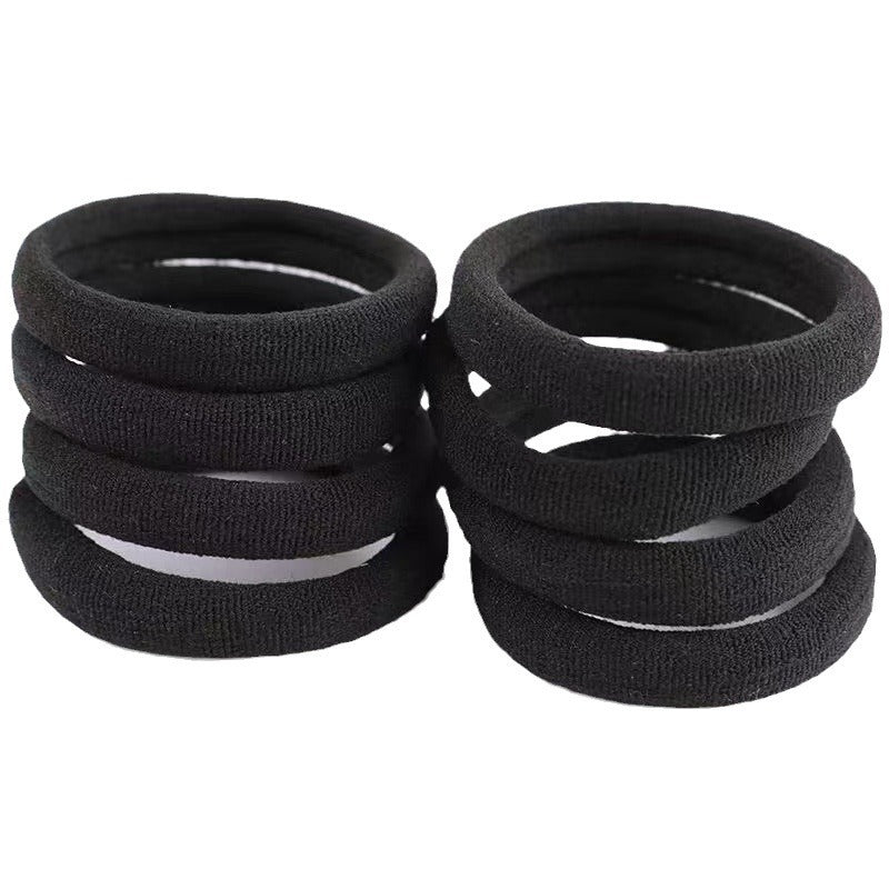 E-commerce for welfare products simple black basic hair rope hair ring seamless hair ring horsetail high elastic rubber band - image 5