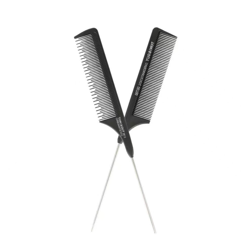 steel needle highlighting comb pointed tail comb hair salon styling comb distribution comb plastic highlighting hair comb steel needle rat tail hair comb - image 5