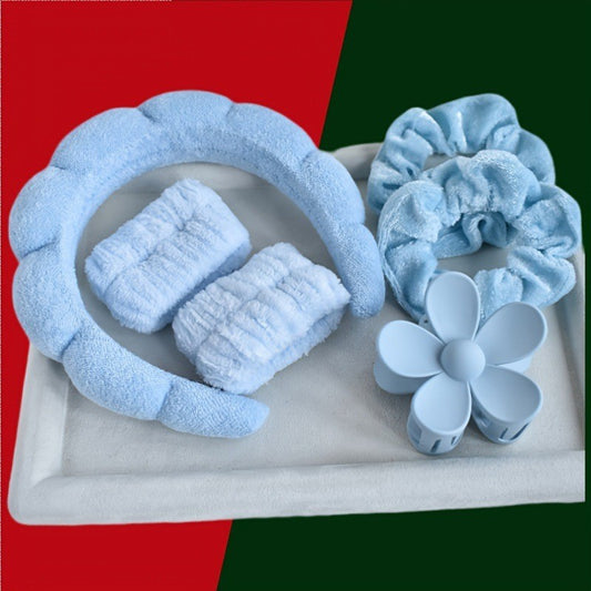 Matte Frosted Large Hair Clip with Bow, Soft Hair Tie, High Elasticity Hair Band, 16-Piece Set, Washable Band - image 2