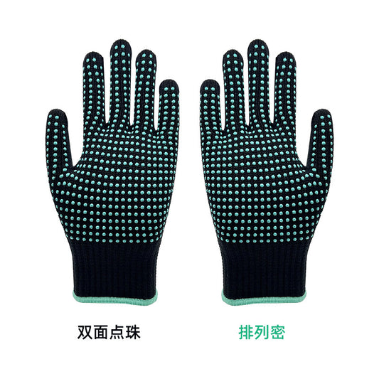 Hair Straightening Comb Anti-Scalding Gloves Hair Perm Non-Slip Anti-Scalding Hair Straightener Dot Bead Insulation Double-Sided Dot Bead High Temperature Resis - image 2