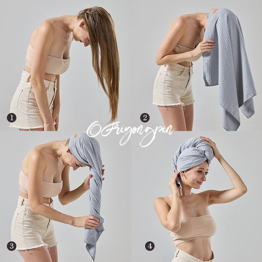 Multi-functional non-lint dry hair towel waffle dry hair cap women's super absorbent quick-drying headscarf dry hair towel - image 2