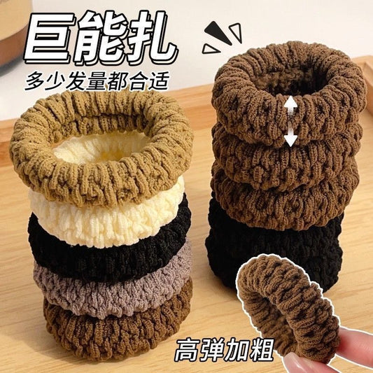 Barrel Thick Hair Band Women's Hair Tie High Ponytail Durable Hair Band High Elastic Rubber Band Headwear All-match Hair Rope - image 2