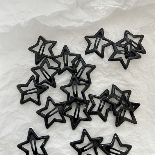 Ins five-pointed star clip drop oil black star pair clip bangs clip hairpin side clip broken hair girl hairpin princess - image 2