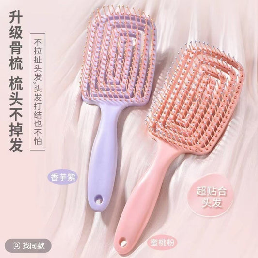 Household Hollow-Out Comb with a High Aesthetic Value for Girls, Hair Styling Comb for Volume and Massage, Large Curved Ribbed Comb - image 2