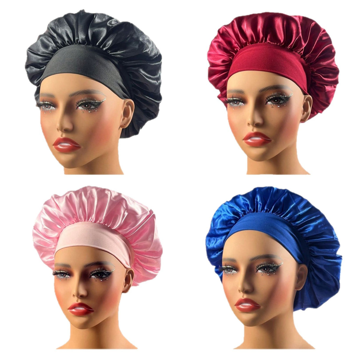 European and American Cross-Border Wide-Brimmed High-Elastic Satin Sleep Cap, Fashionable Beauty Satin Sleep Cap for Women, Silk Satin Hair Care Cap Headscarf - image 5