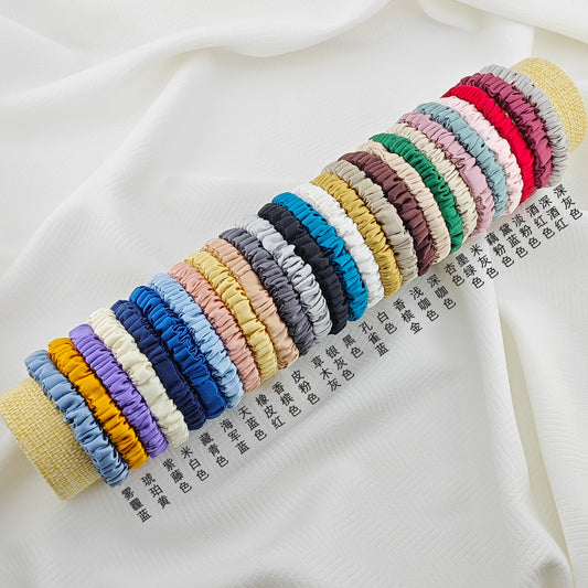 19 Momme 1cm Silk Hair Tie, 100% Silk Small Hair Tie, Hair Accessory with a High-End Feel, Mulberry Silk Scrunchie - image 2