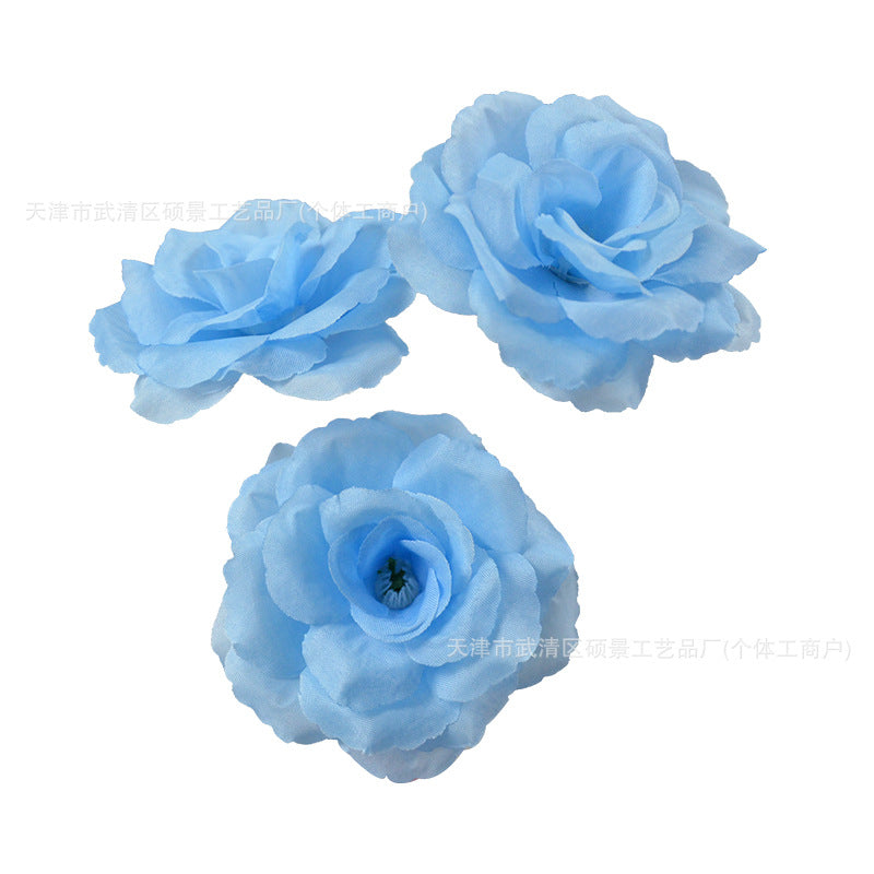 8cm Rose Silk Fabric Artificial Flower Dance Hand Flower DIY Hanfu Hair Accessory Headdress Flower Hairpin Wedding Decoration Flower - image 5