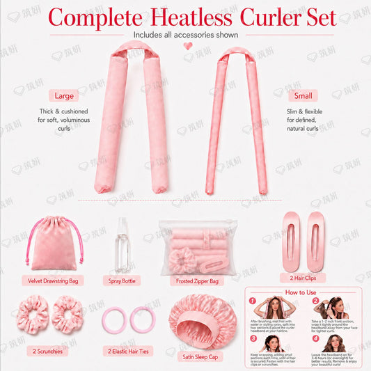 Cross-Border New Style Women's Hair-Free Cotton-Filled Heat-Free Curling Iron Sleep Hair Wavy Soft Curling Iron Lazy Curling Iron - image 2