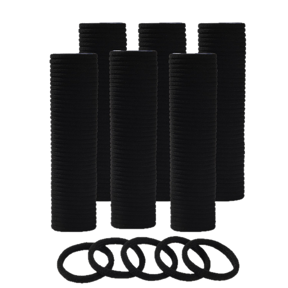 4cm Cross-Border Hot Selling Plain Ring High Elastic Hair Rope Seamless Rubber Band Does Not Hurt Hair Towel Ring Rubber Band Black Head - image 5