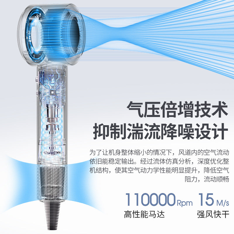 High-Speed Hair Dryer with Strong Wind and Noise Reduction, Blue Light Electric Hair Dryer for Hair Salons and Barber Shops, High-Power Quick-Drying Hair Dryer - image 3