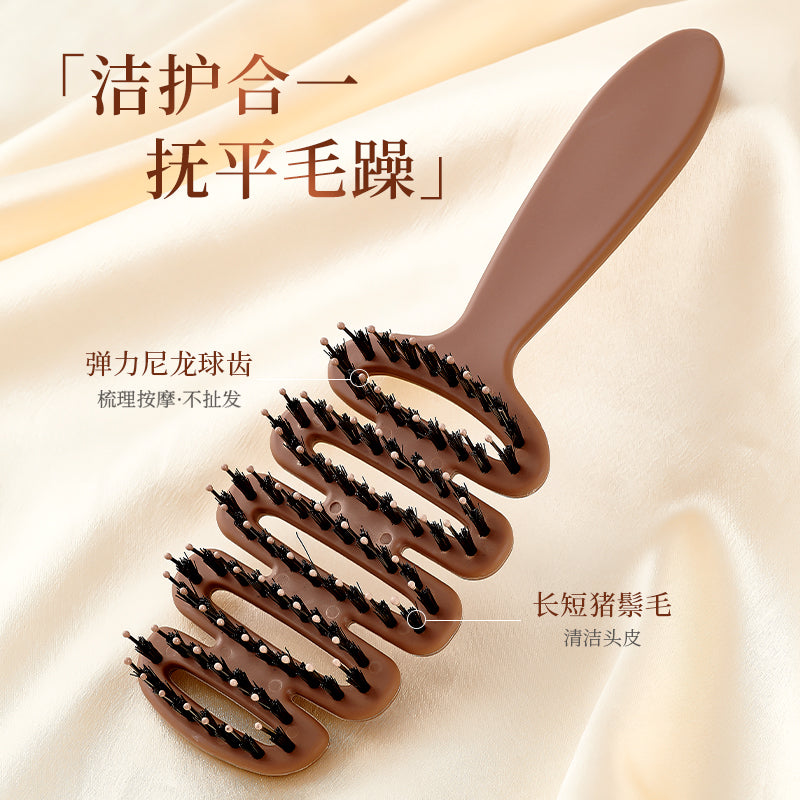 Pinecone Bristle Comb for Volumizing Hair, Anti-Static Head Massage Tool, High Crown Hair Styling Magic Comb, Hair Smoothing and Nourishing Rib Comb - image 3