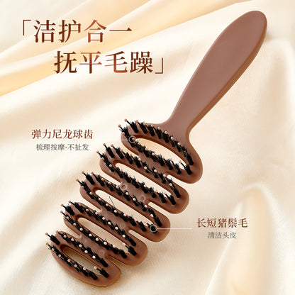 Pinecone Bristle Comb for Volumizing Hair, Anti-Static Head Massage Tool, High Crown Hair Styling Magic Comb, Hair Smoothing and Nourishing Rib Comb - image 3