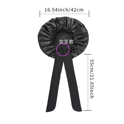 Women's Single-Layer Elastic Lace-Up Satin Sleep Cap Hair Care Satin Silk Cap Hair Care Cap Stain Bonnet - image 3