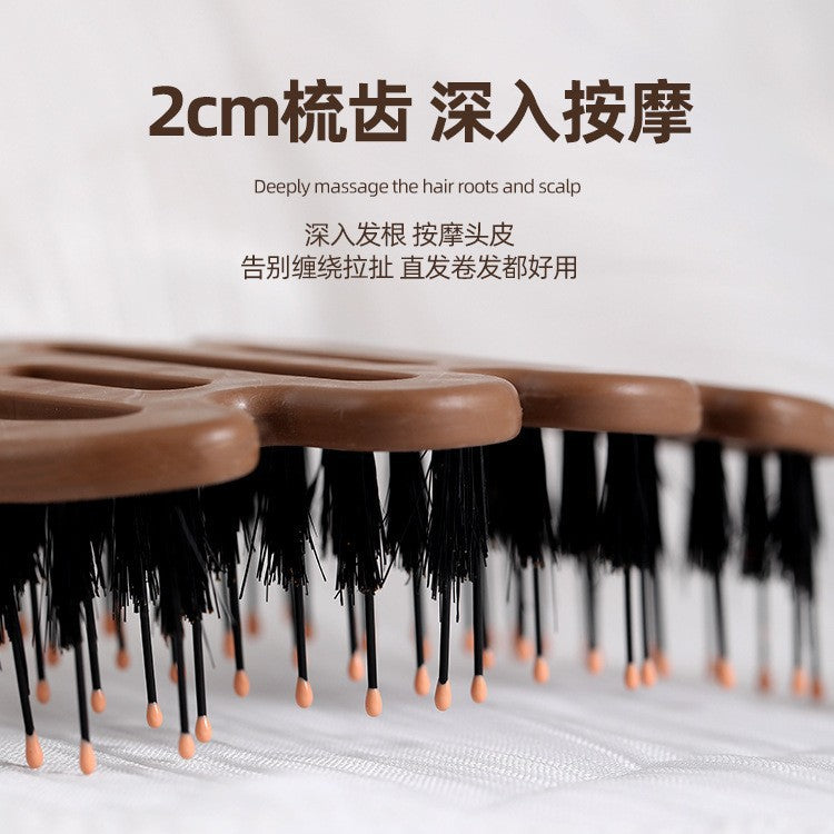 Pine Cone Bristle Hair Care Comb, Fluffy Bristle Pine Cone Comb, Massage Head Anti-Static Hair Smoothing Comb, Pine Cone Comb - image 3