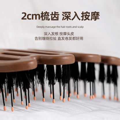 Pine Cone Bristle Hair Care Comb, Fluffy Bristle Pine Cone Comb, Massage Head Anti-Static Hair Smoothing Comb, Pine Cone Comb - image 3
