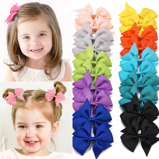 Cross-Border Children's Hair Accessories Export Swallowtail Bow Hair Clip Side Clip Amazon Ribbon Swallowtail V-Shaped Hairpin Headwear - image 1