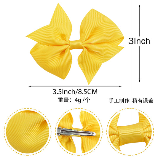 Cross-Border Children's Hair Accessories Export Swallowtail Bow Hair Clip Side Clip Amazon Ribbon Swallowtail V-Shaped Hairpin Headwear - image 2