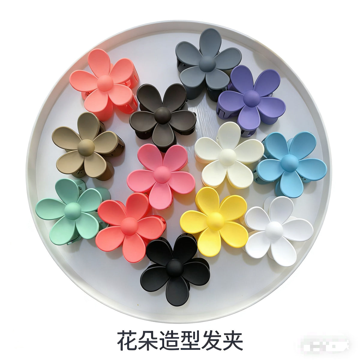 Cross-Border Amazon Large Flower Hair Clip, Oil-Drip Butterfly Hairpin, Colorful Hair Clip for the Back of the Head, Shark Clip - image 1
