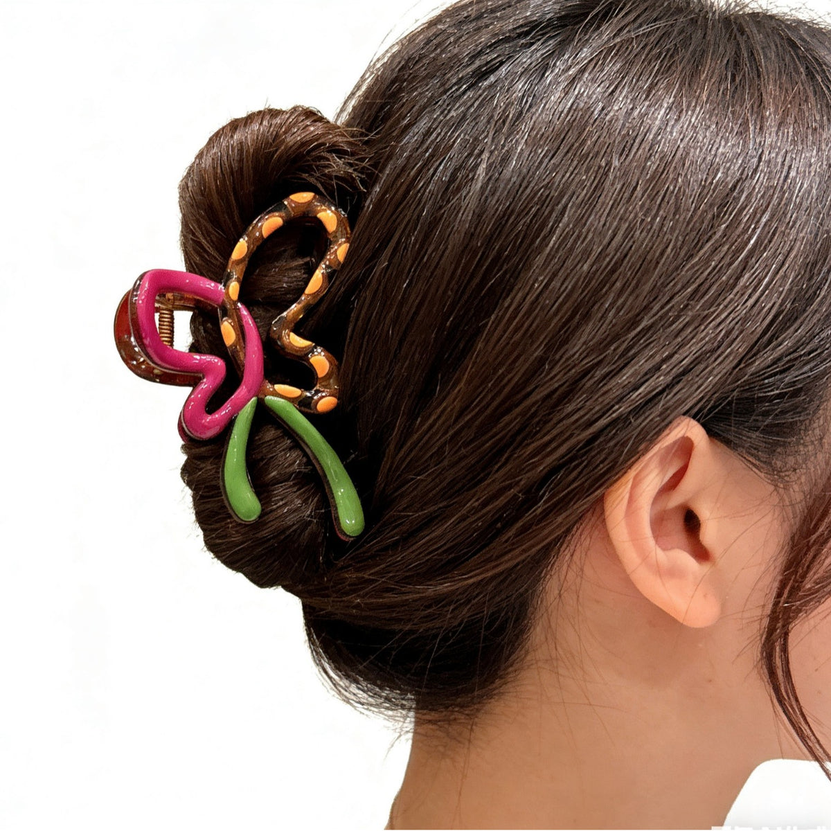 Cross-Border Amazon Large Flower Hair Clip, Oil-Drip Butterfly Hairpin, Colorful Hair Clip for the Back of the Head, Shark Clip - image 4