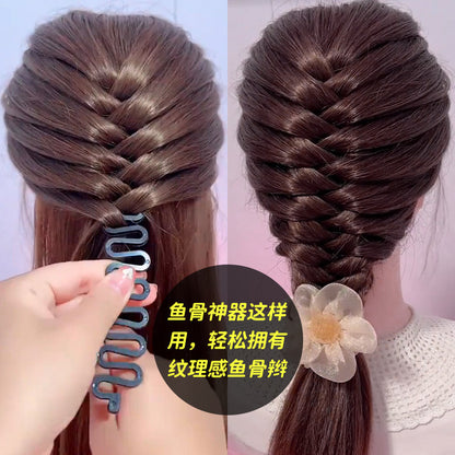 Lazy Mermaid Fishbone Braid Hair Styling Tool Centipede Side Braid Waterfall Braid Easy and Quick Styling Tool - image 2