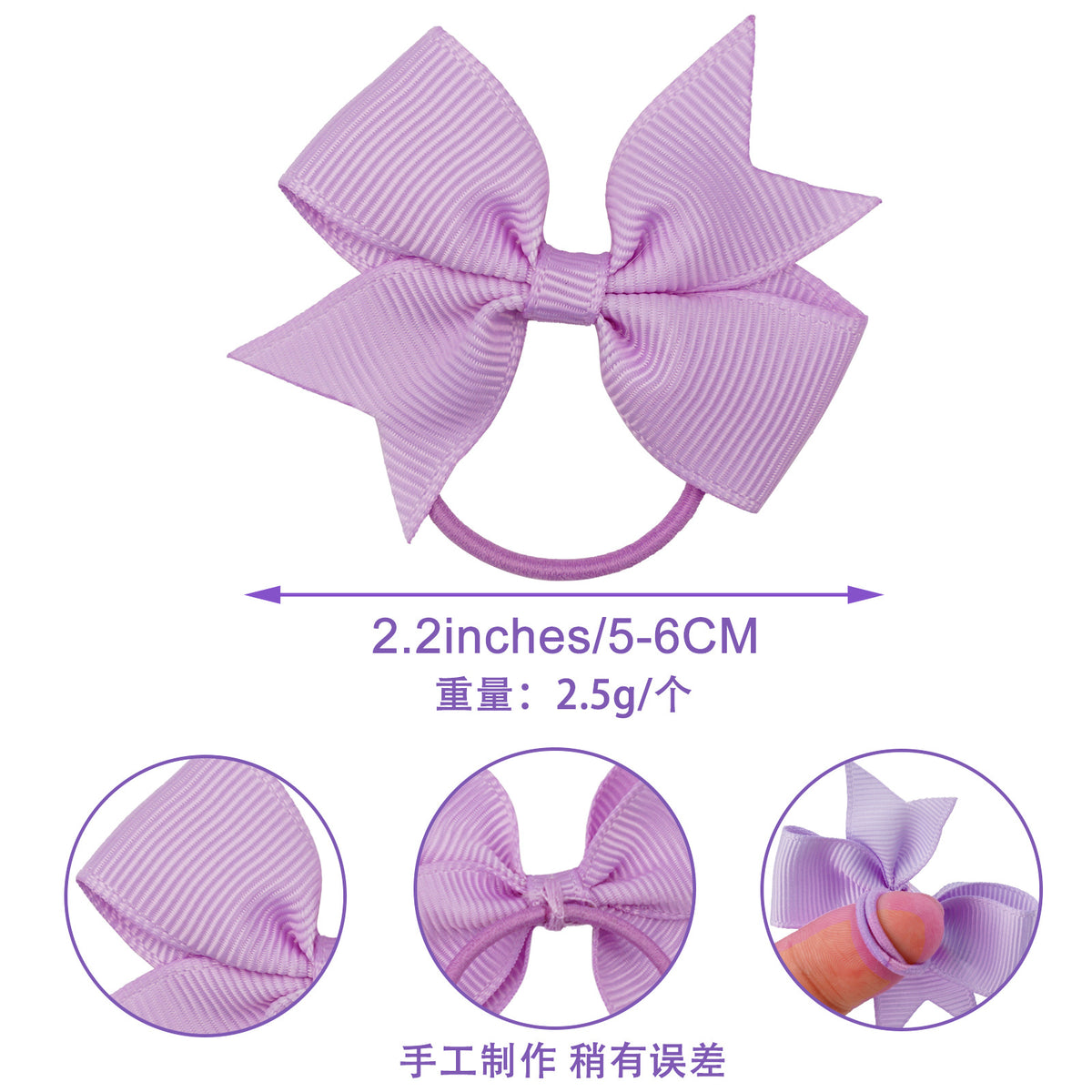 Cross-Border Children's Hair Accessories Amazon 2.2-Inch Swallowtail Bow Hair Tie Hair Accessory Girls' Rubber Band - image 2
