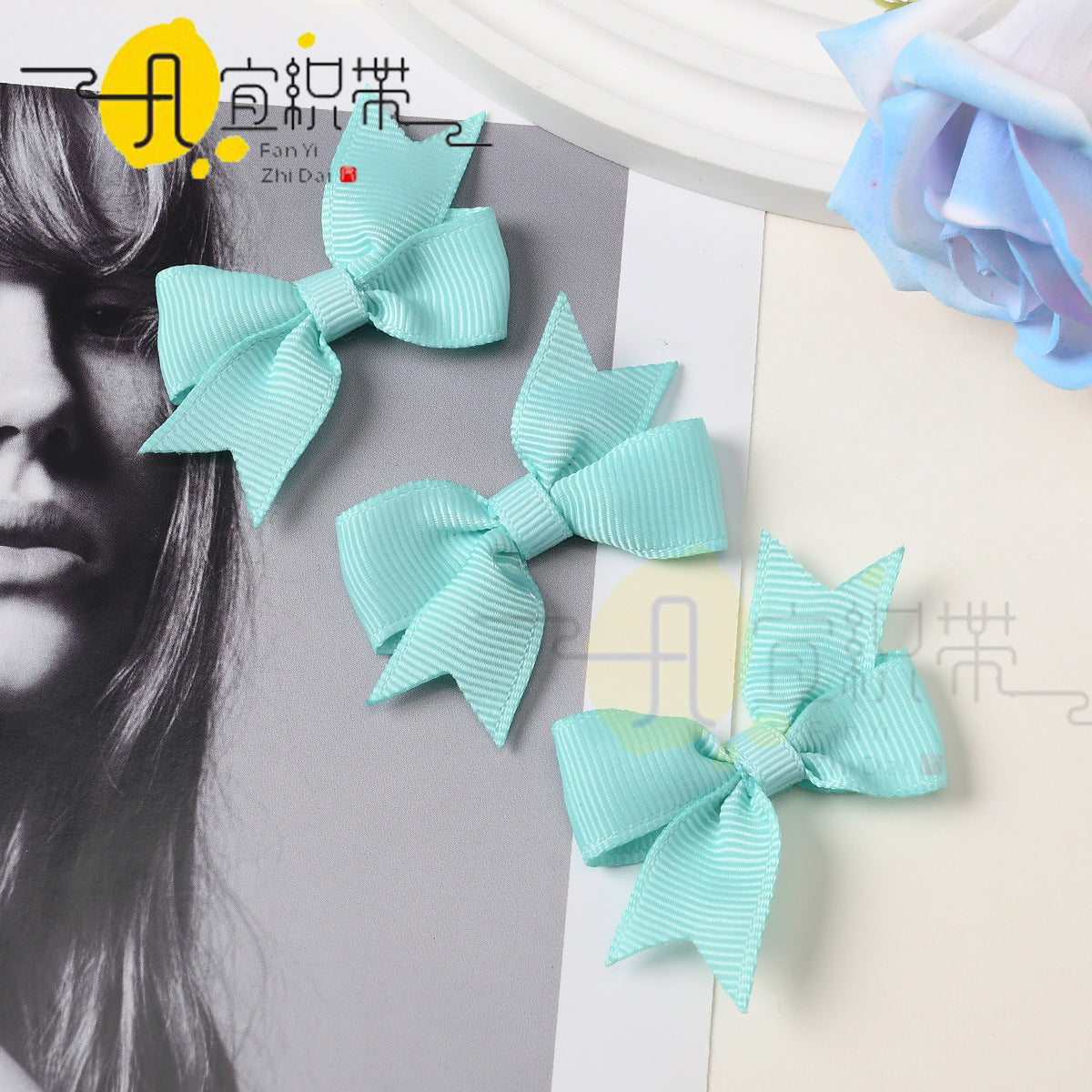 Cross-Border Hot-Selling Ribbed Swallowtail Bow Accessories Handmade Hair Accessories DIY Phone Case Gift Box Decoration - image 4